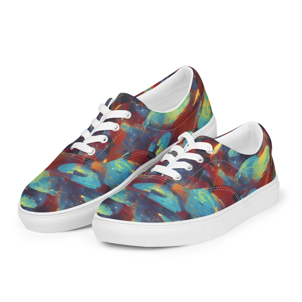 Journey Through Infinity on Men's Lace-Up Canvas Shoes — Left Front