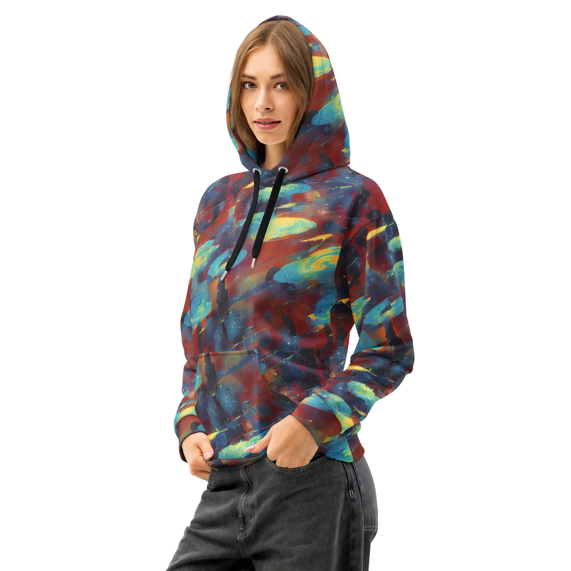 Journey Through Infinity on Cotton Hoodie — Left Front
