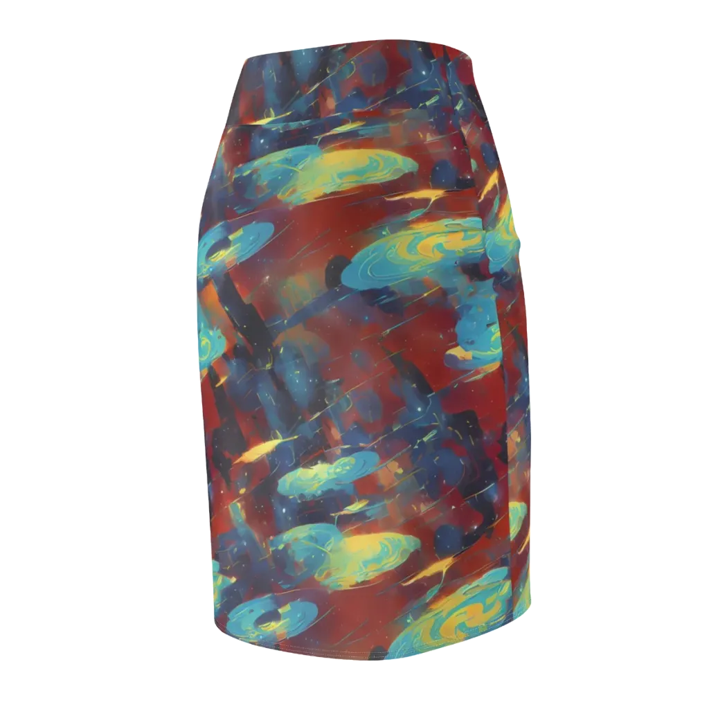 Journey Through Infinity on Pencil Skirt — Back Side