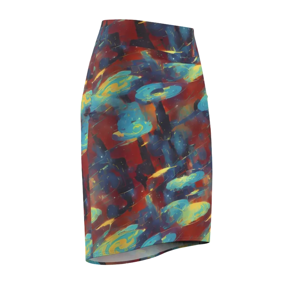 Journey Through Infinity on Pencil Skirt — Front Side