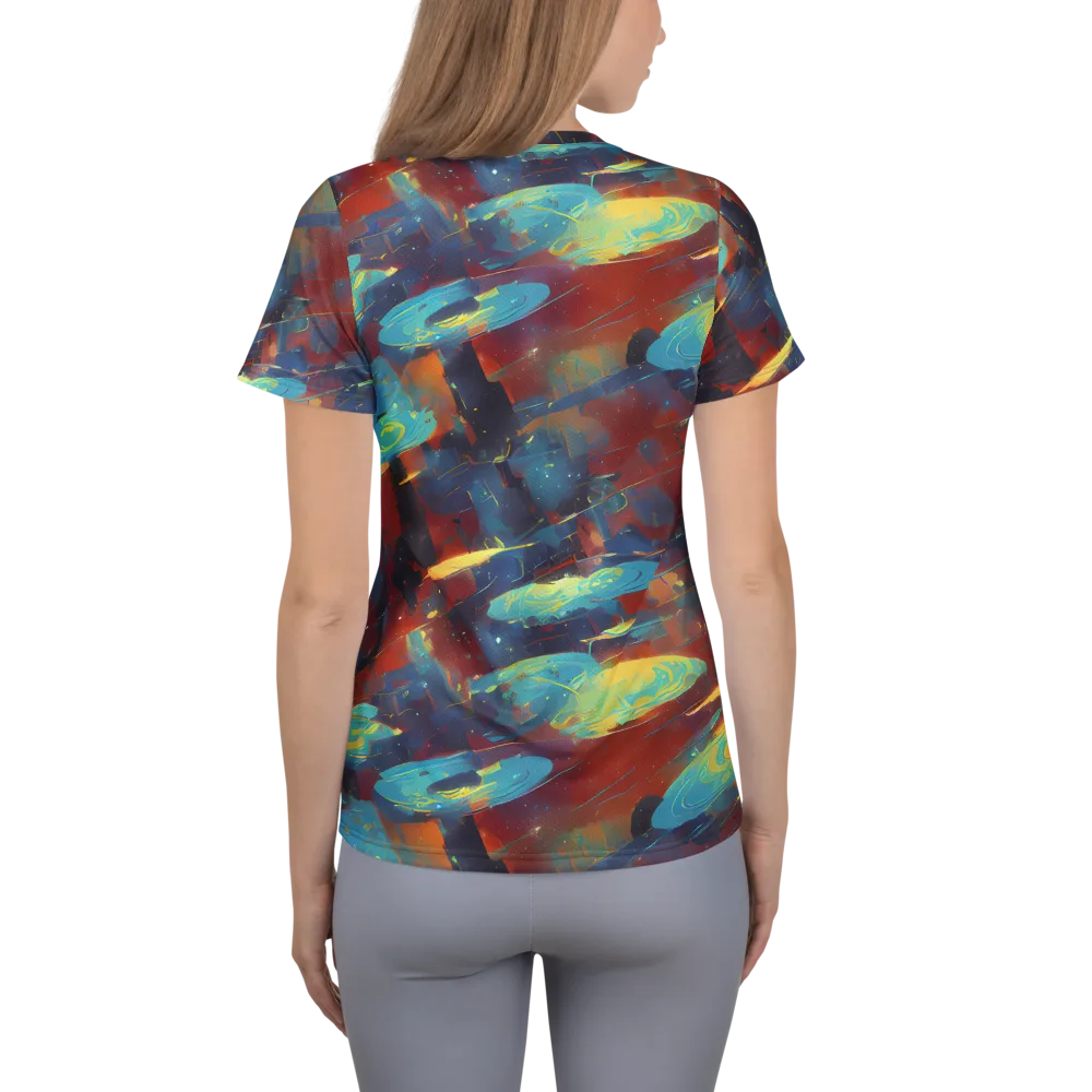 Journey Through Infinity on Women's Athletic T-Shirt — Back