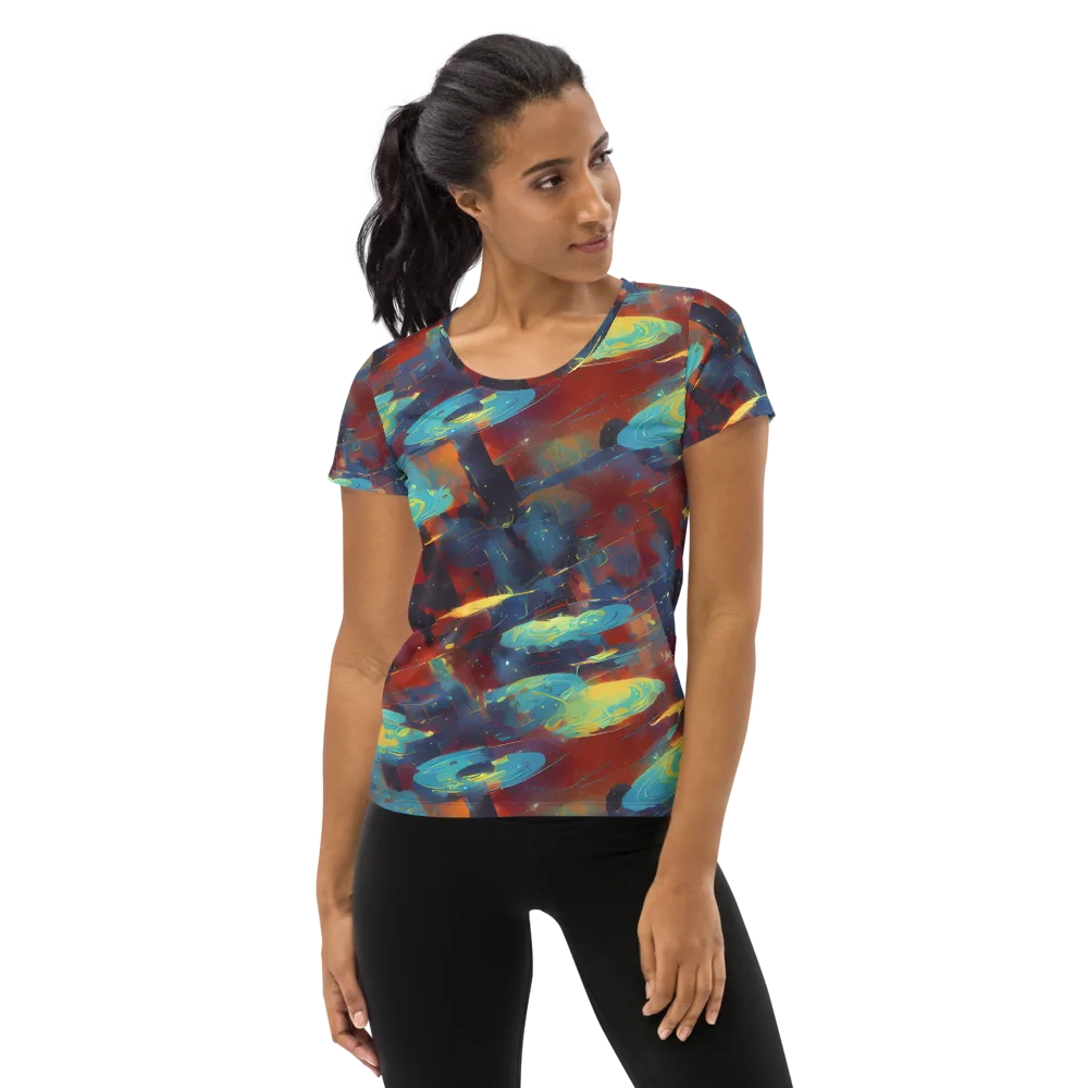 Journey Through Infinity on Women's Athletic T-Shirt — Front