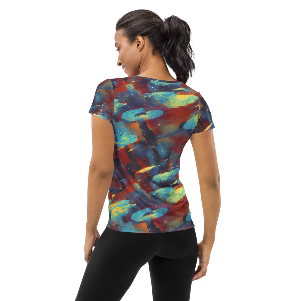 Journey Through Infinity on Women's Athletic T-Shirt — Back