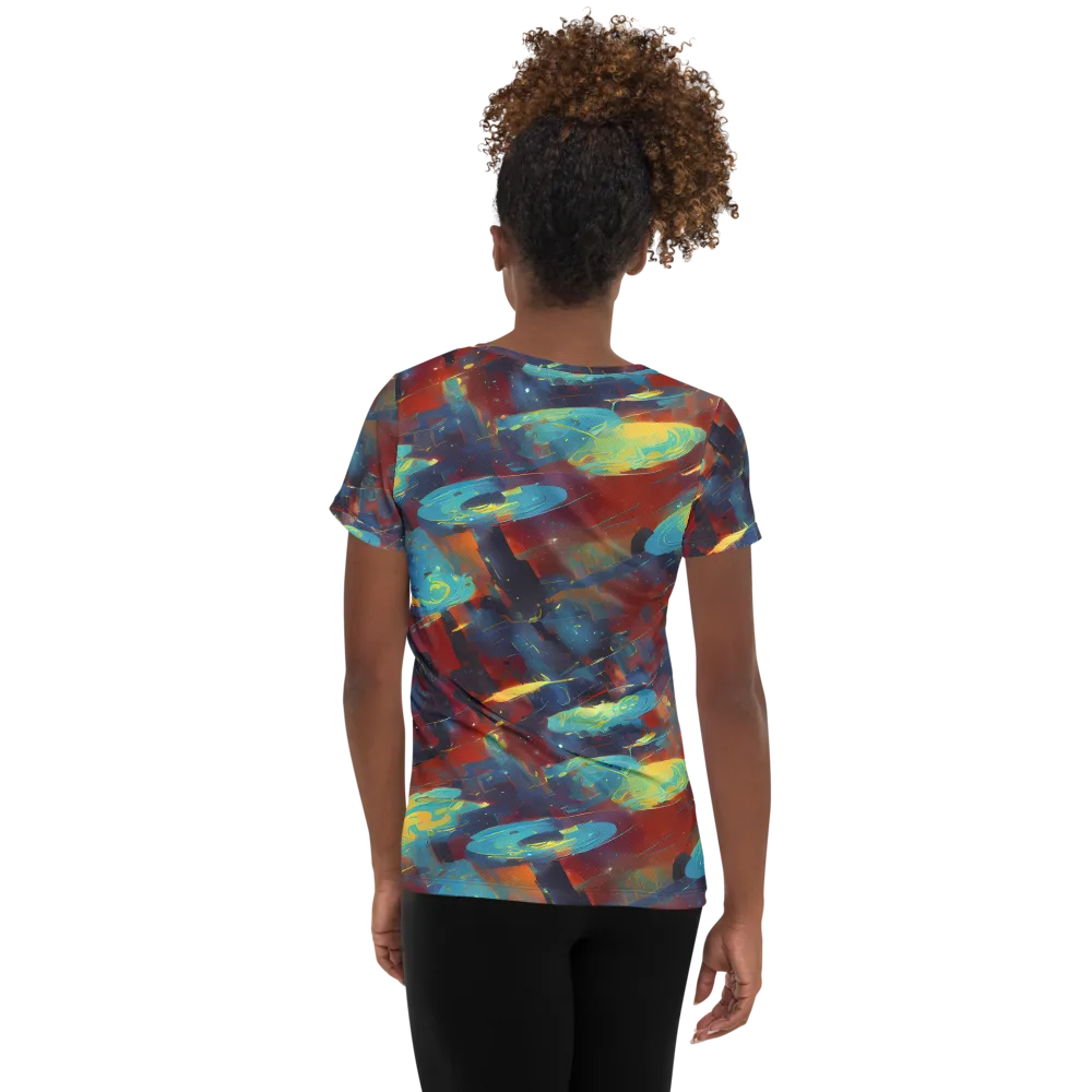 Journey Through Infinity on Women's Athletic T-Shirt — Back