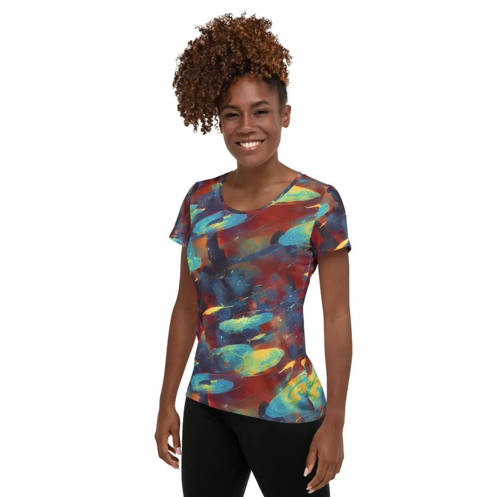 Journey Through Infinity on Women's Athletic T-Shirt — Left