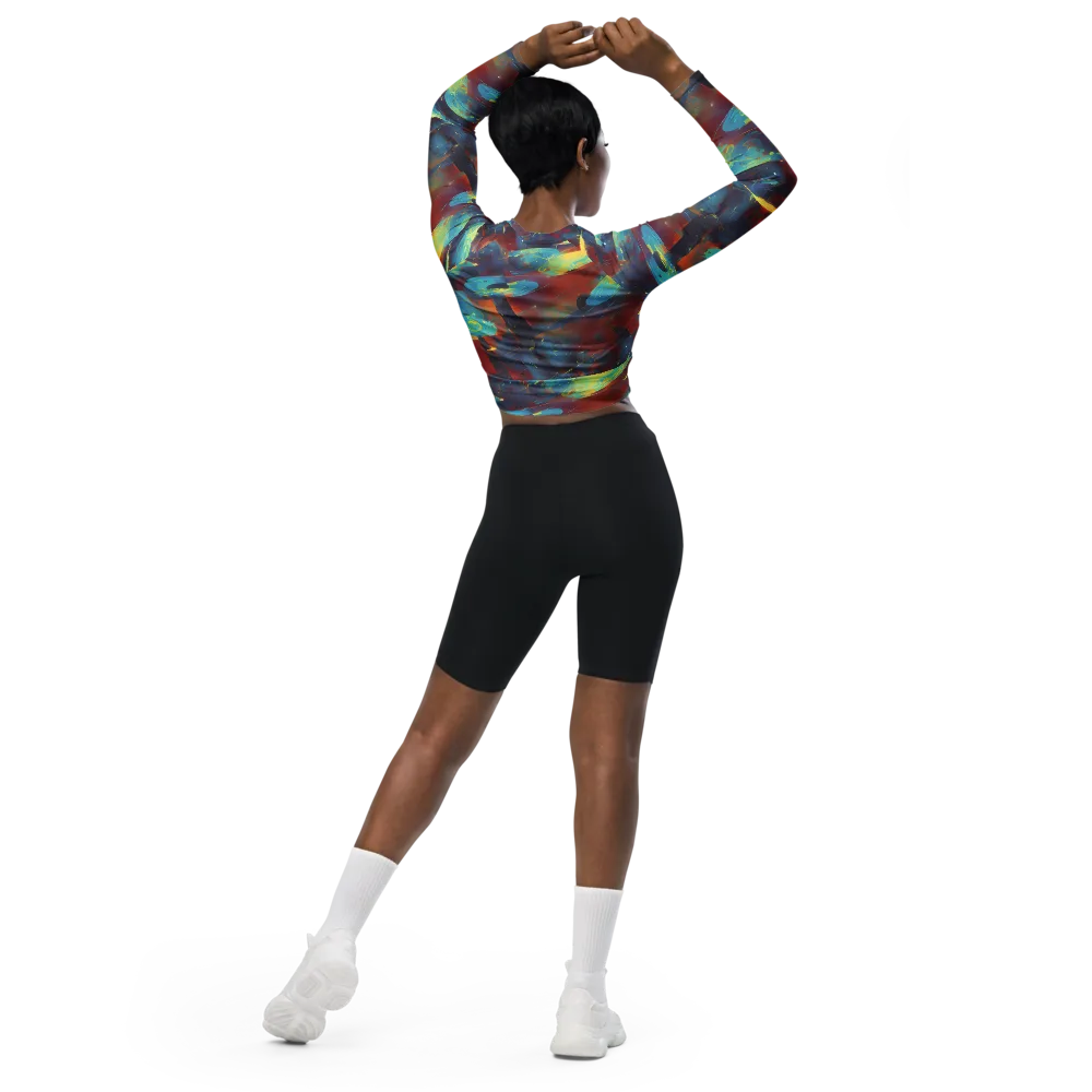 Journey Through Infinity on Long Sleeve Crop Top — Back