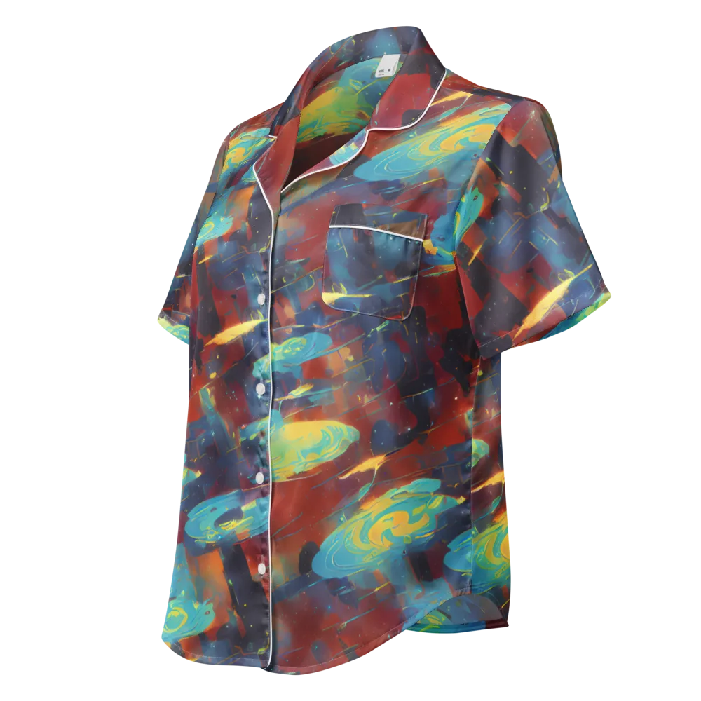 Journey Through Infinity on Women's Short Sleeve Pajama Top — Left Front