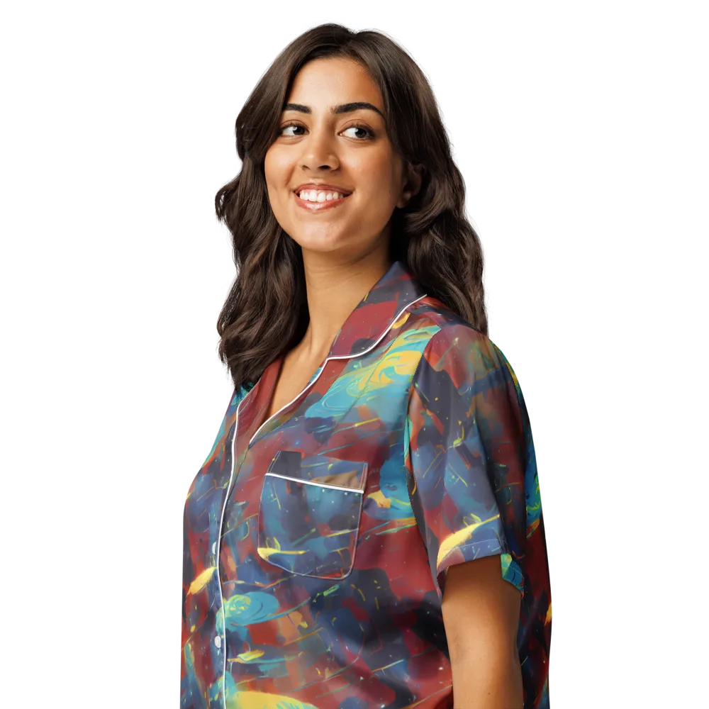 Journey Through Infinity on Women's Short Sleeve Pajama Top — Left Front