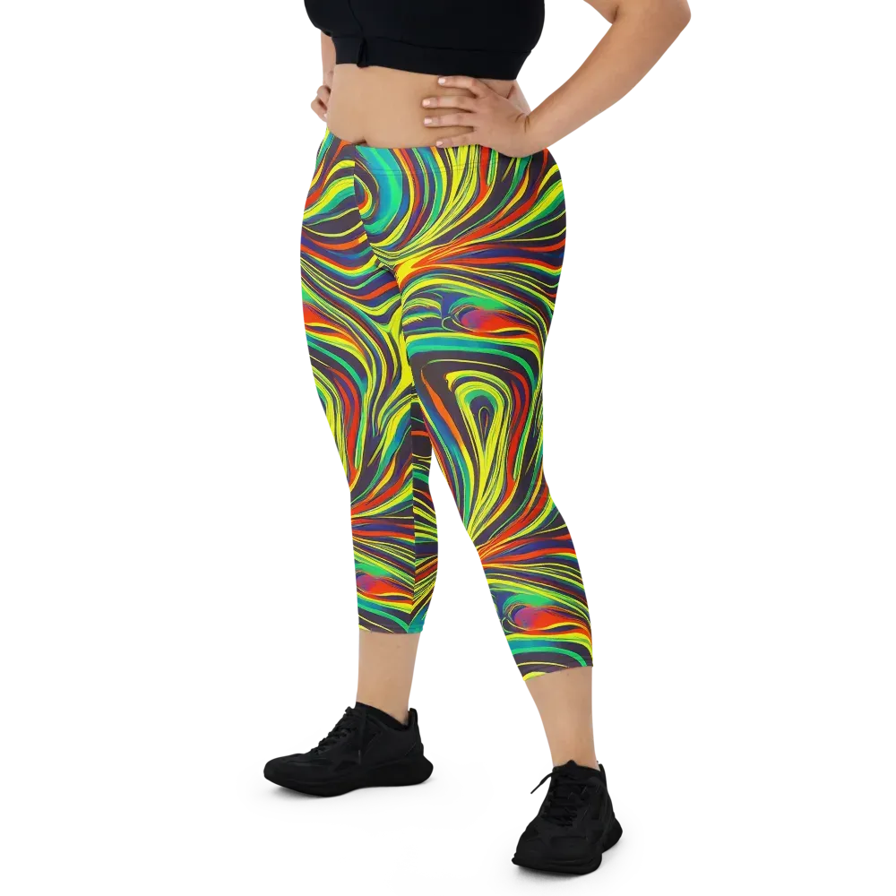 Voltage Veil on Capri Leggings — Front