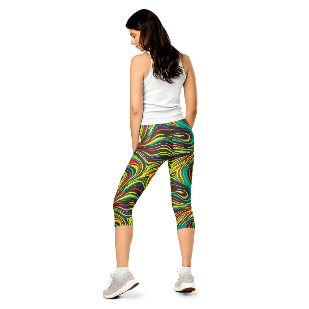 Voltage Veil on Capri Leggings — Back