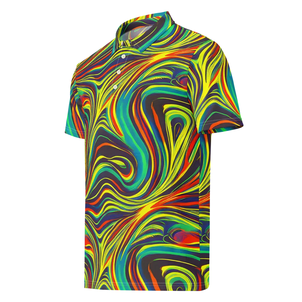 Voltage Veil on Men's Slim Fit Polo Shirt — Left Front