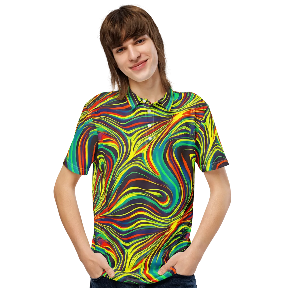 Voltage Veil on Men's Slim Fit Polo Shirt — Front
