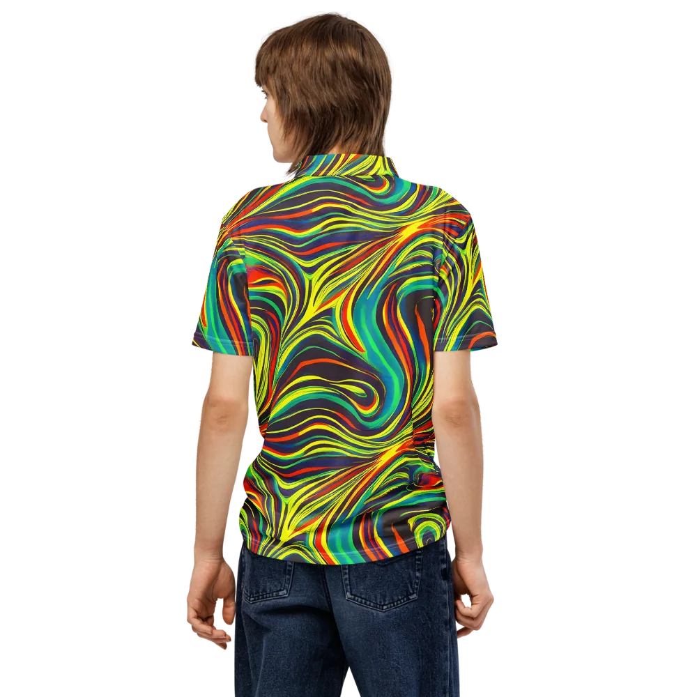 Voltage Veil on Men's Slim Fit Polo Shirt — Back