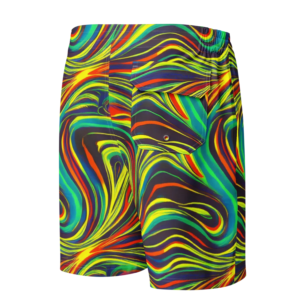 Voltage Veil on Men's Board Shorts — Back