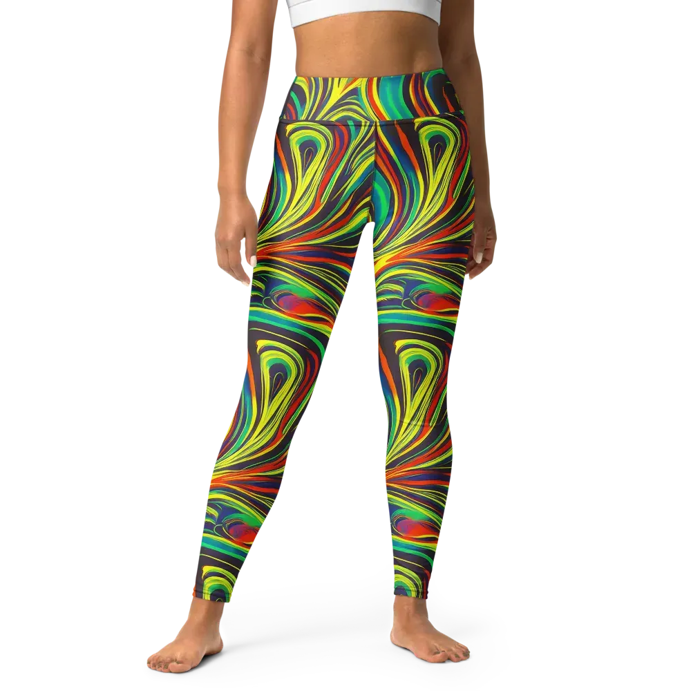 Voltage Veil on Yoga Leggings — Front