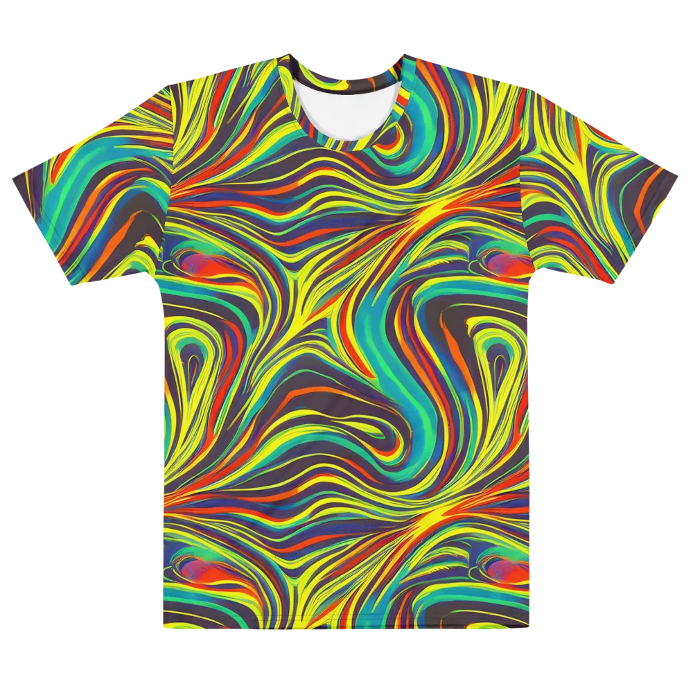 Voltage Veil on Men's Cotton Crew Neck T-Shirt — Front