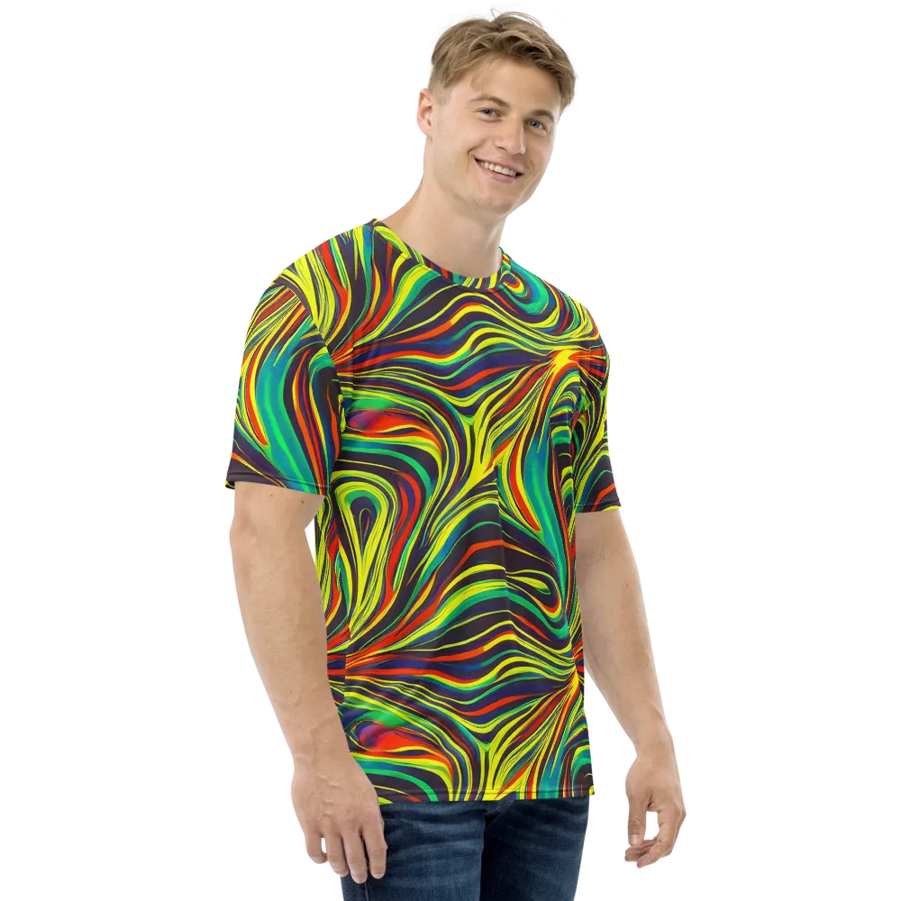 Voltage Veil on Men's Crew Neck T-Shirt — Right