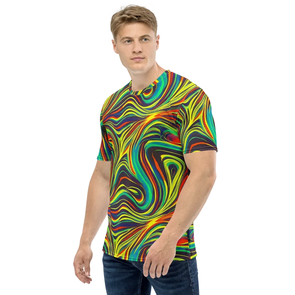 Voltage Veil on Men's Crew Neck T-Shirt — Left