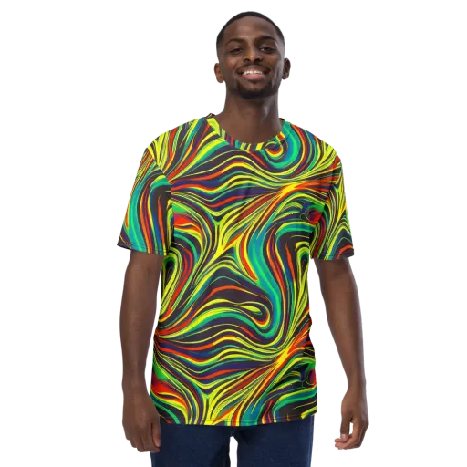 Voltage Veil on a Men's Crew Neck T-Shirt