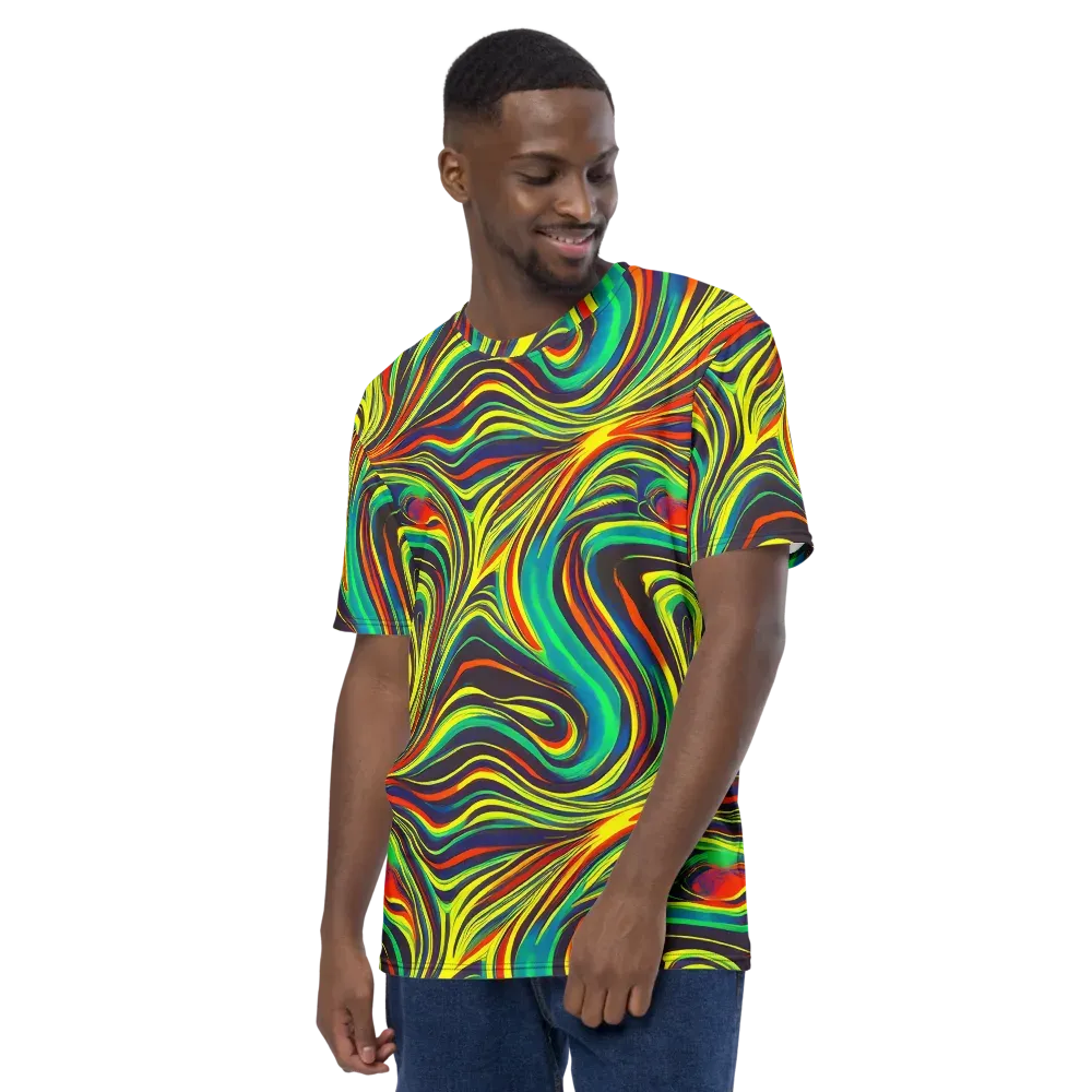 Voltage Veil on Men's Crew Neck T-Shirt — Left