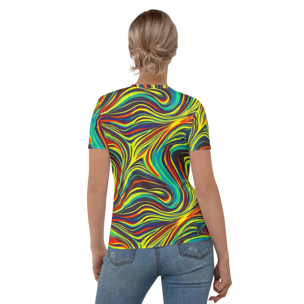 Voltage Veil on Women's Crew Neck T-Shirt — Back
