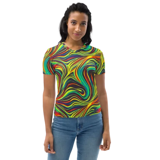 Voltage Veil on a Women's Crew Neck T-Shirt