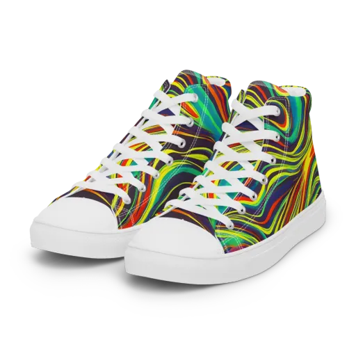 Voltage Veil on a Women's High Top Canvas Shoes