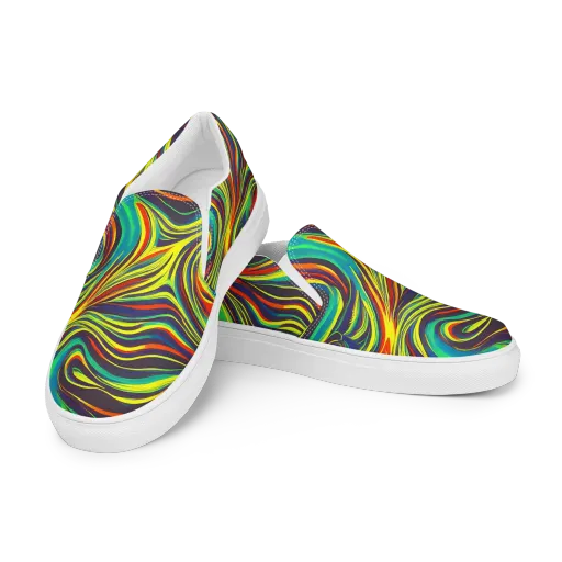 Voltage Veil on a Men's Slip-On Canvas Shoes