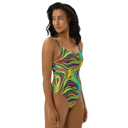 Voltage Veil on a One-Piece Swimsuit