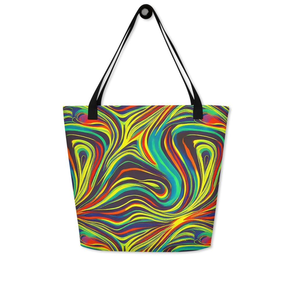 Voltage Veil on Large Tote Bag W/ Pocket — Front