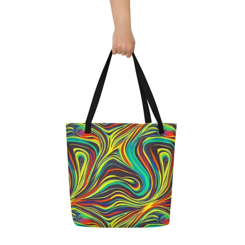 Voltage Veil on Large Tote Bag W/ Pocket — Front