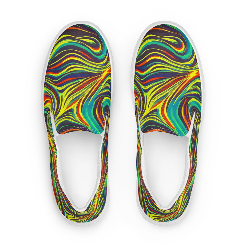 Voltage Veil on Women's Slip-On Canvas Shoes — Front