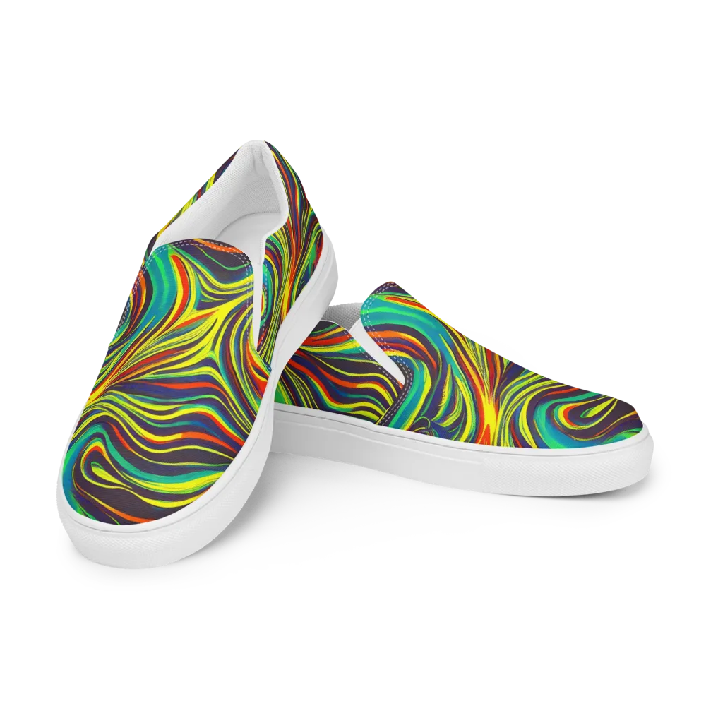 Voltage Veil on Women's Slip-On Canvas Shoes — Left Front