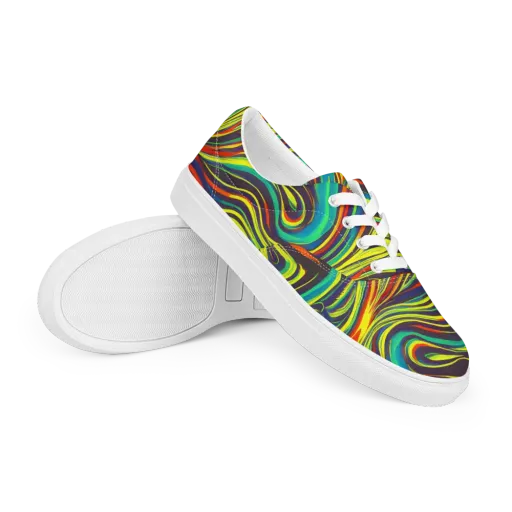 Voltage Veil on a Men's Lace-Up Canvas Shoes