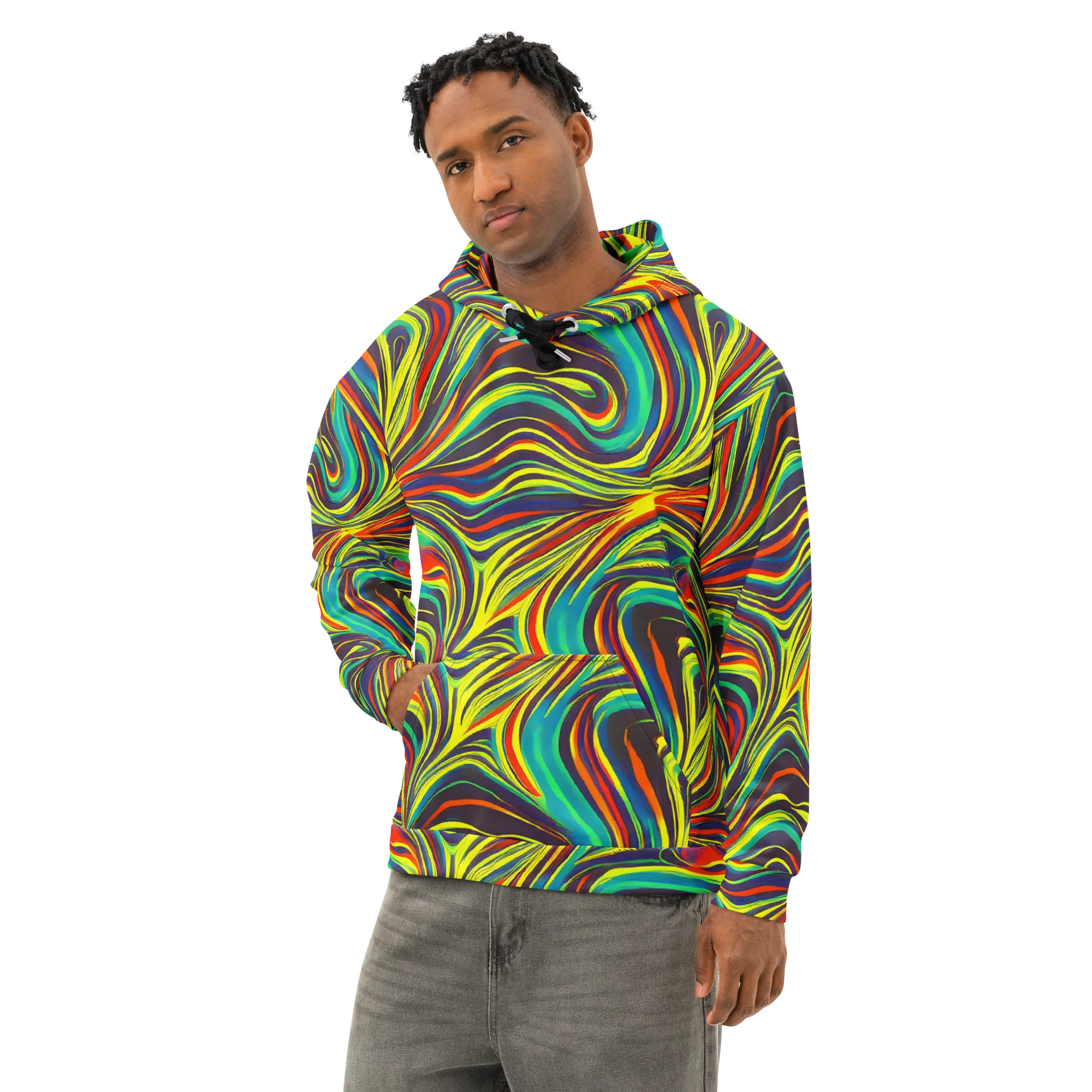 Voltage Veil on Cotton Hoodie — Left Front
