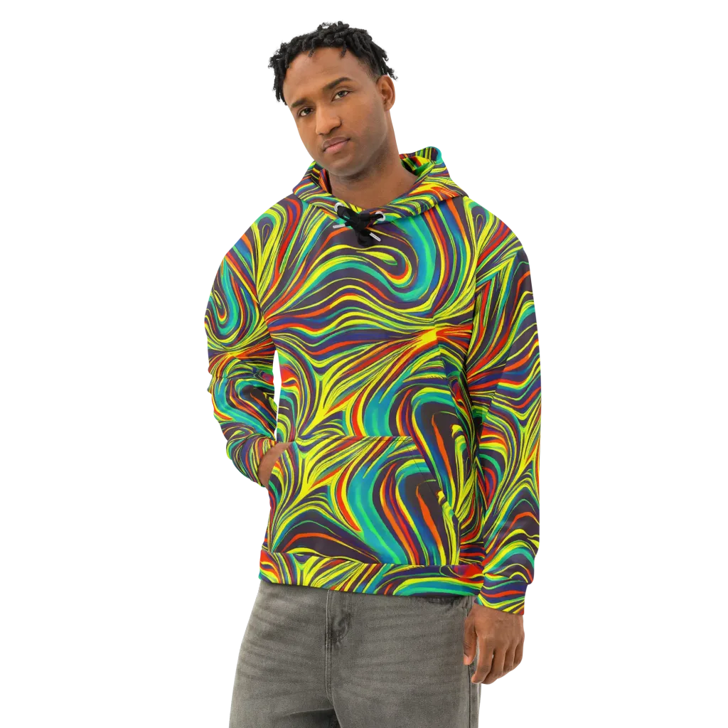 Voltage Veil on Cotton Hoodie — Left Front