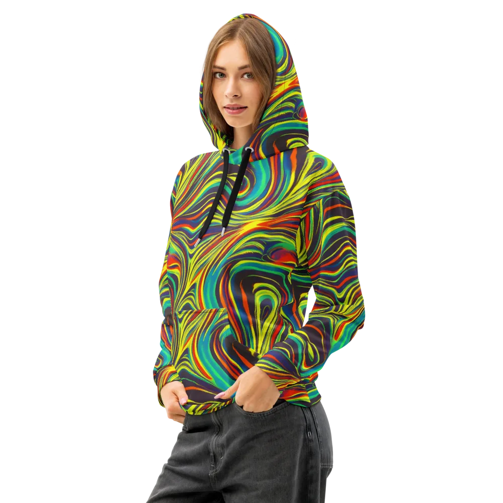 Voltage Veil on Cotton Hoodie — Left Front