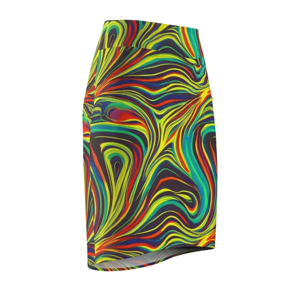 Voltage Veil on Pencil Skirt — Front Side