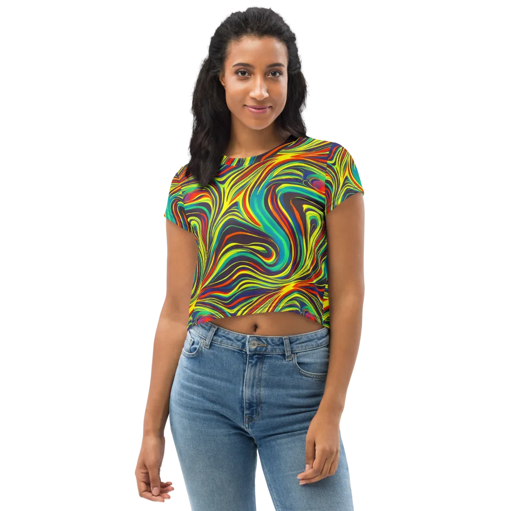 Voltage Veil on Crop Tee — Front