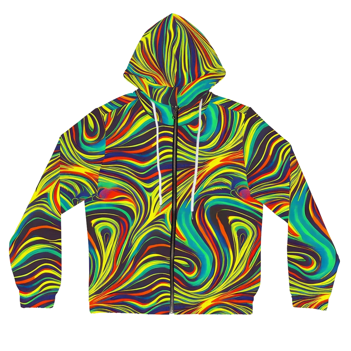 Voltage Veil on Women's Full-Zip Hoodie — Front