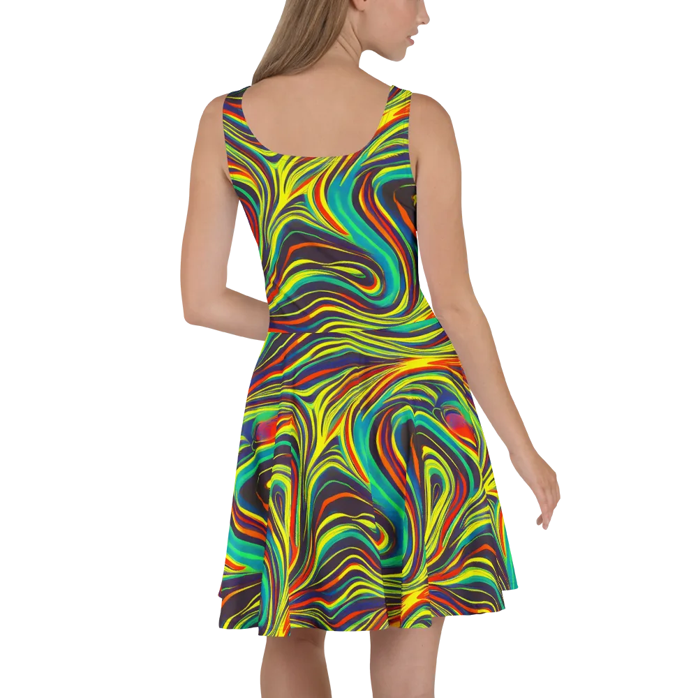 Voltage Veil on Skater Dress — Back