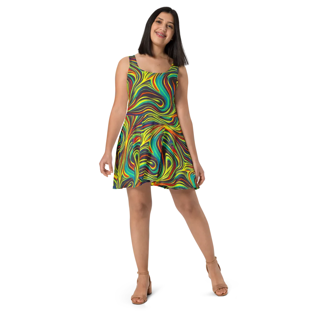 Voltage Veil on Skater Dress — Front