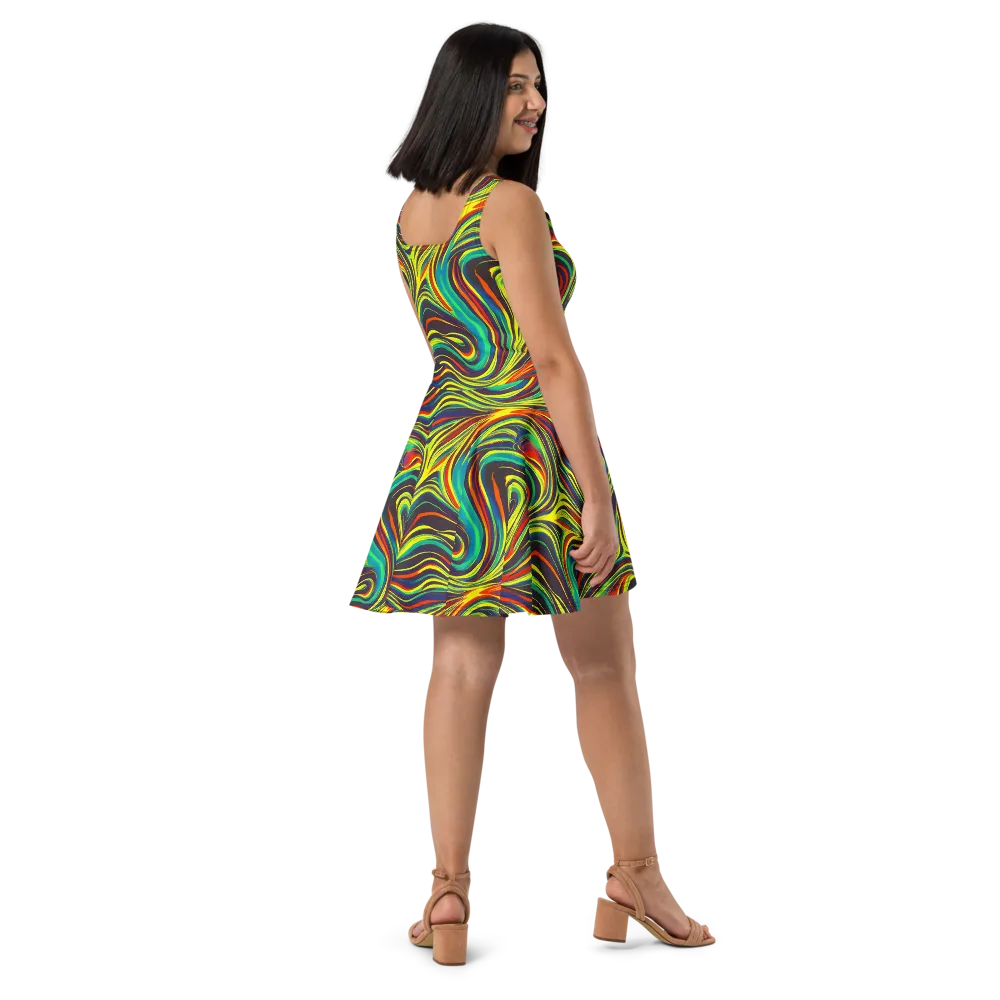 Voltage Veil on Skater Dress — Right