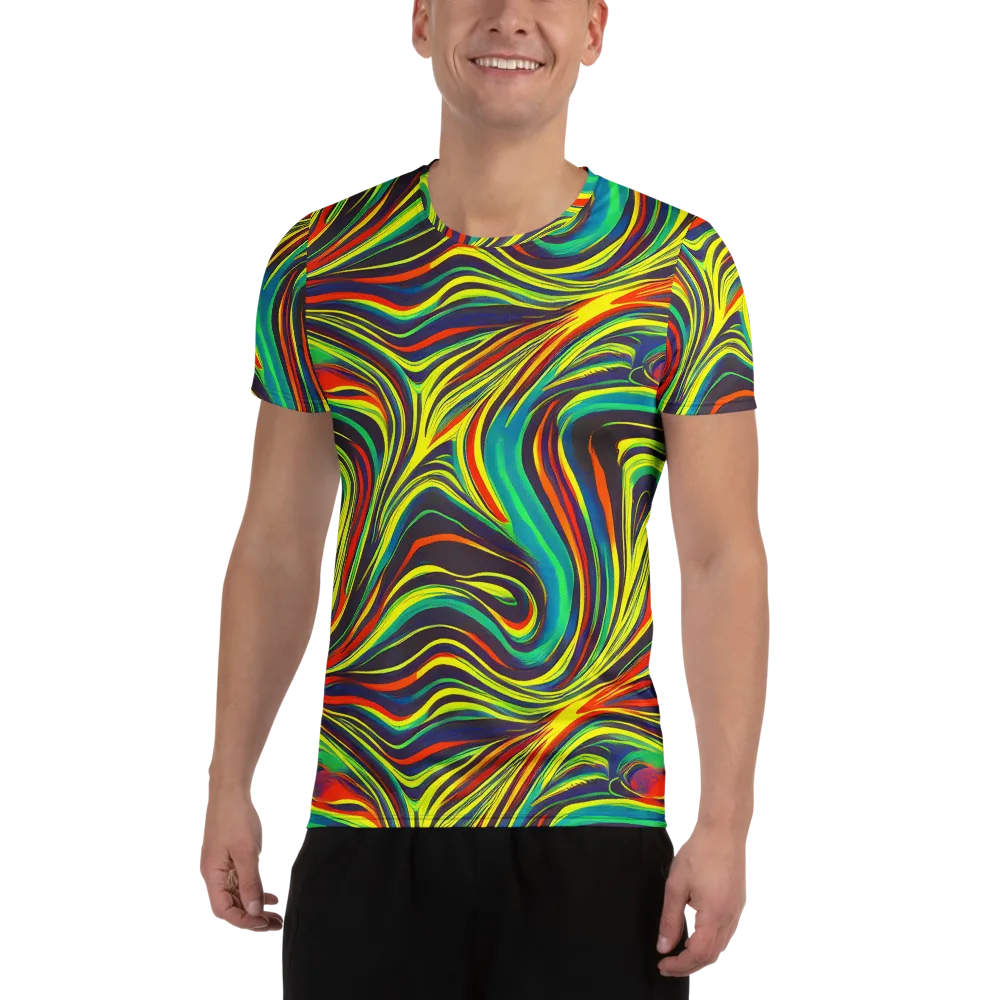 Voltage Veil on Men's Athletic T-Shirt — Front