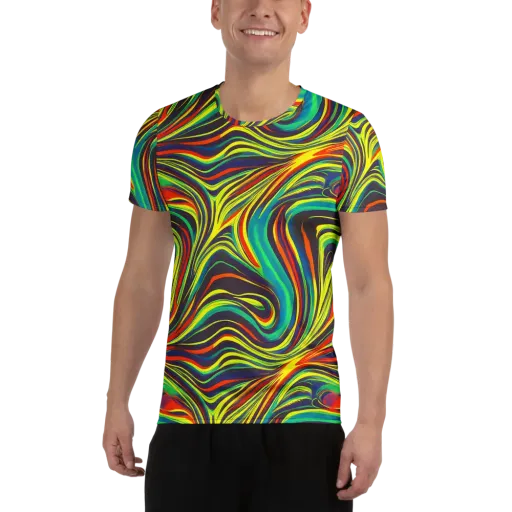 Voltage Veil on a Men's Athletic T-Shirt