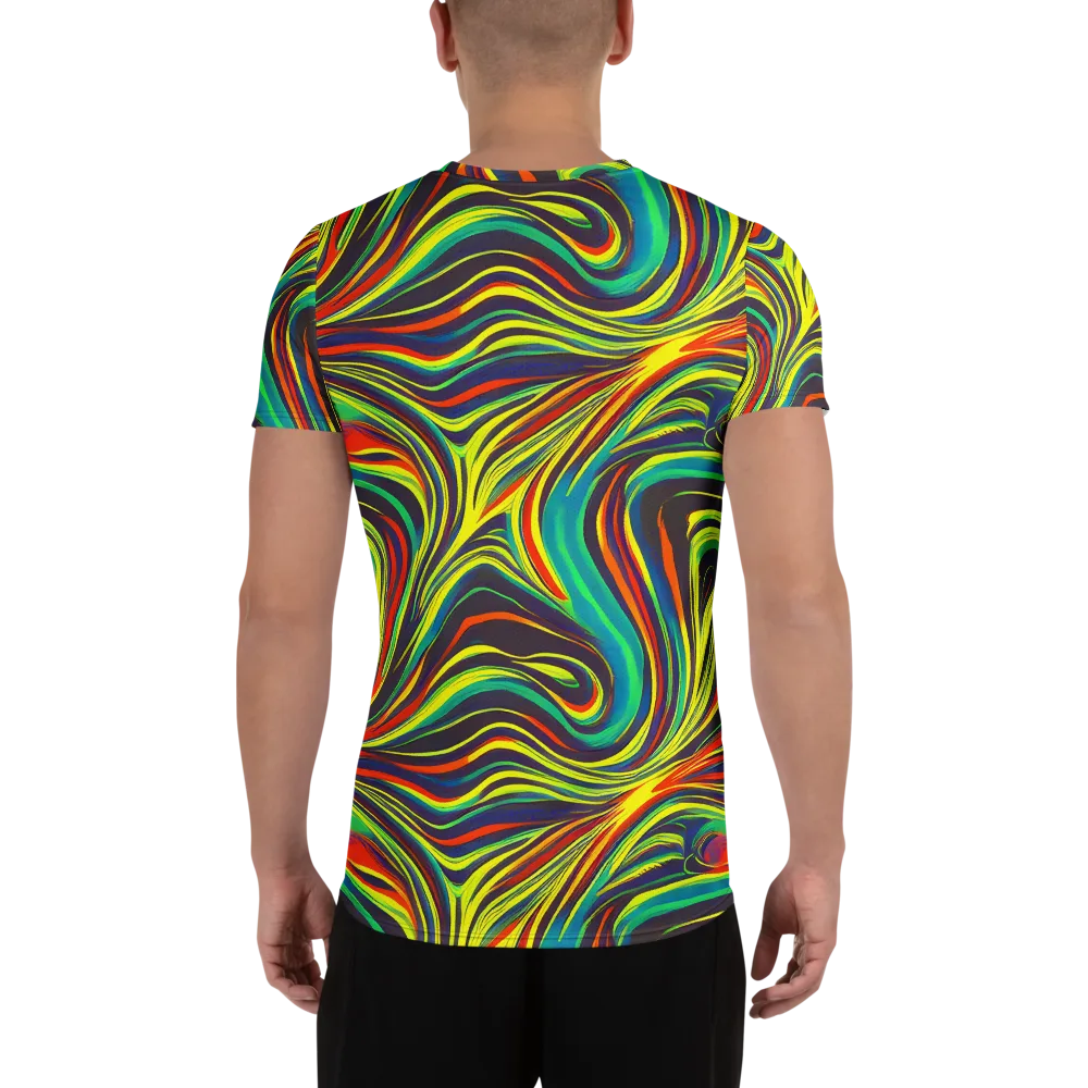 Voltage Veil on Men's Athletic T-Shirt — Back
