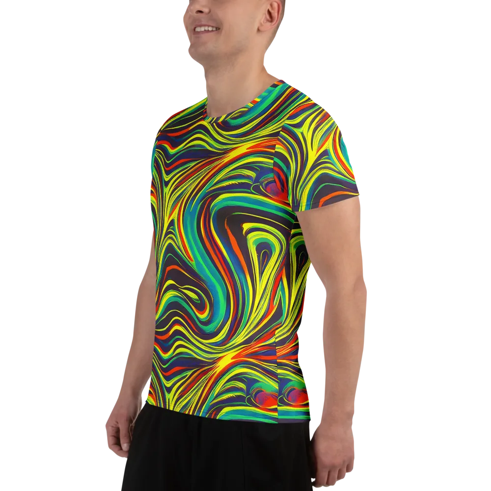 Voltage Veil on Men's Athletic T-Shirt — Left