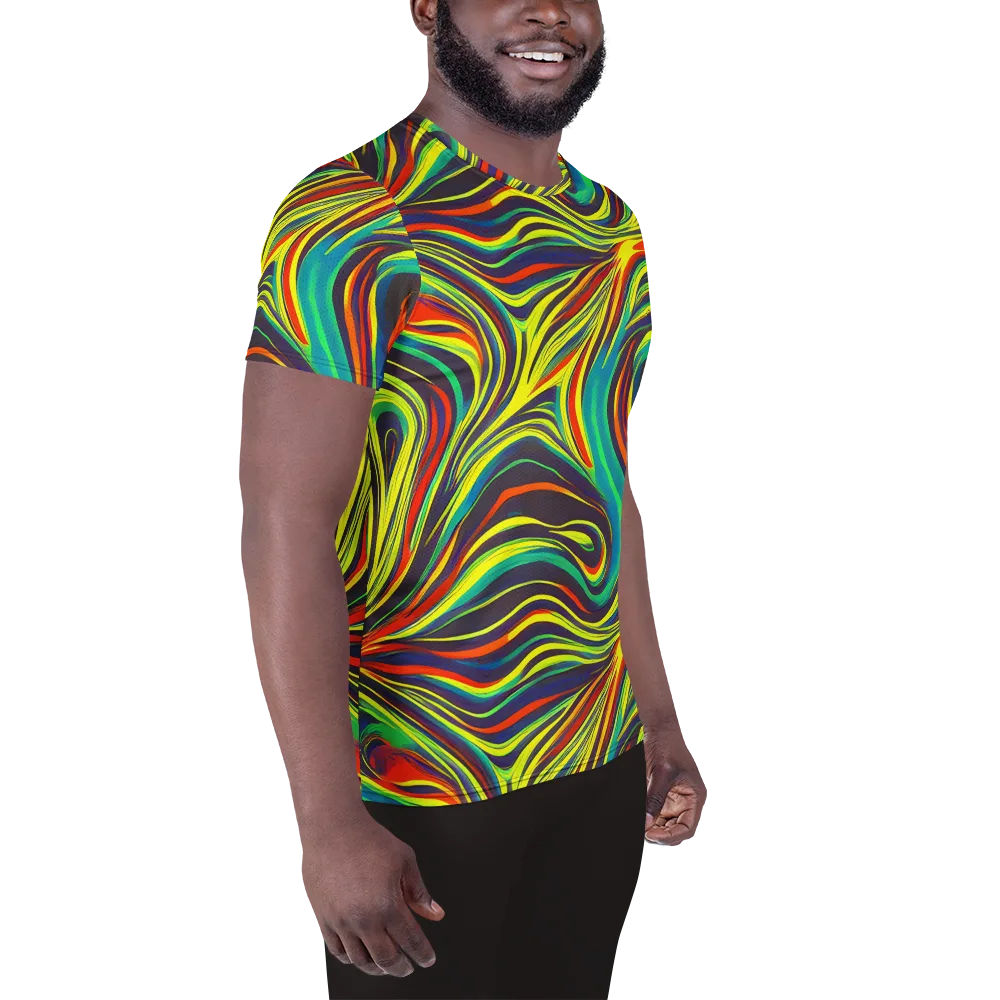 Voltage Veil on Men's Athletic T-Shirt — Right
