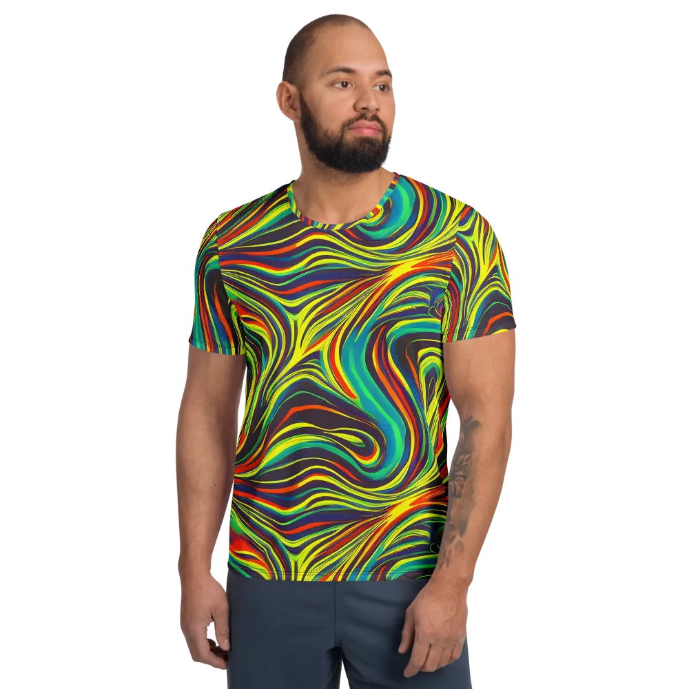 Voltage Veil on Men's Athletic T-Shirt — Front