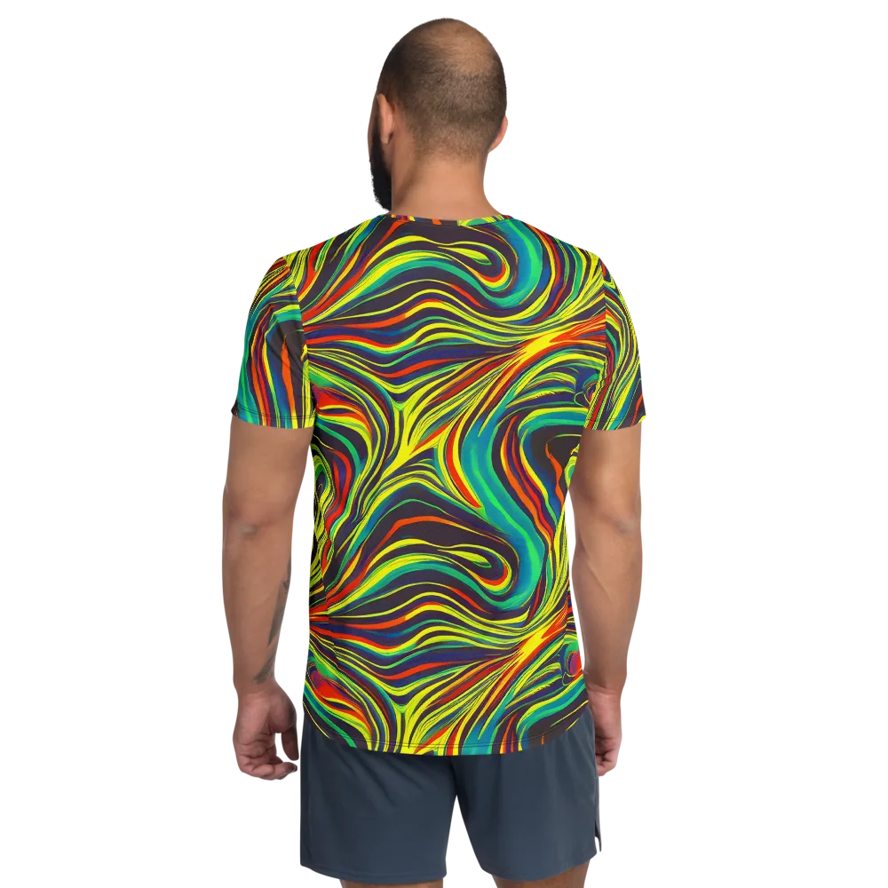 Voltage Veil on Men's Athletic T-Shirt — Back